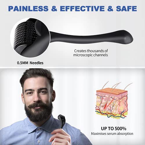 Kit Barba Cuidado para Hombre, METRANS Kit Crecimiento Barba, Derma Roller Aceite Barba Bálsamo Barba para Crece Barba Peine Barba Tijeras Barba Bolsa, Regalo para Hombre