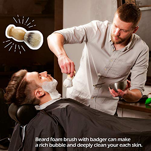 Kit Barba Cuidado Para Hombres, Achort Set Herramientas de Aseo y Cepillo, Peine, Tijeras, Mejores Regalos para Lui