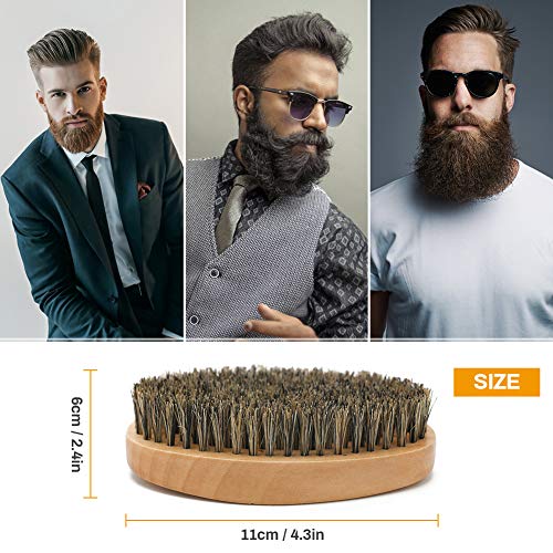 Kit Barba Cuidado Para Hombres, Achort Set Herramientas de Aseo y Cepillo, Peine, Tijeras, Mejores Regalos para Lui