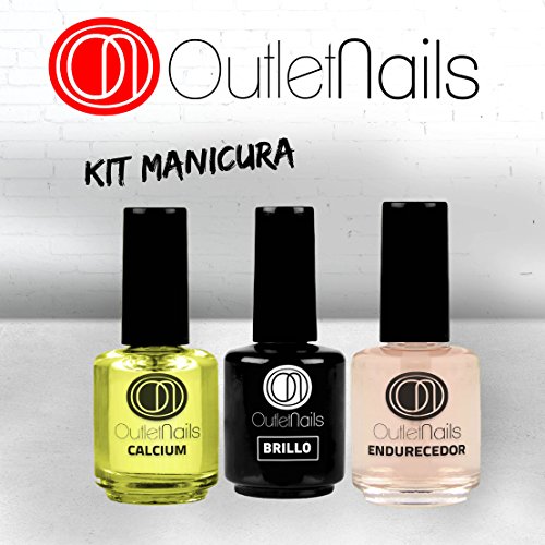 Kit Calcium para uñas 15ml + Endurecedor para uñas 15ml + Brillo 15ml uñas/UV/LED/Fácil de retirar/Outlet Nails Alta calidad/Esmaltado Permanente/uñas de gel