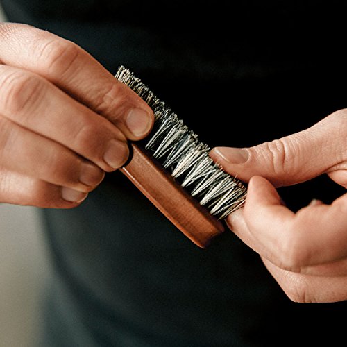 kit cuidado de barba: Beard Brush cepillo para la barba cosméticos naturales de la BROOKLYN SOAP COMPANY ®cerdas veganas - idea de regalo para hombres - styling de la barba cerrada y del bigote