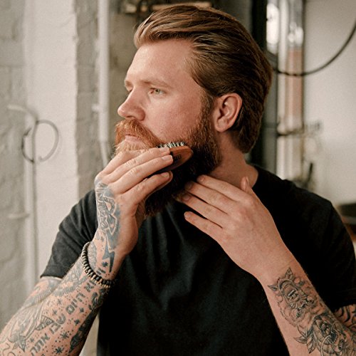 kit cuidado de barba: Beard Brush cepillo para la barba cosméticos naturales de la BROOKLYN SOAP COMPANY ®cerdas veganas - idea de regalo para hombres - styling de la barba cerrada y del bigote