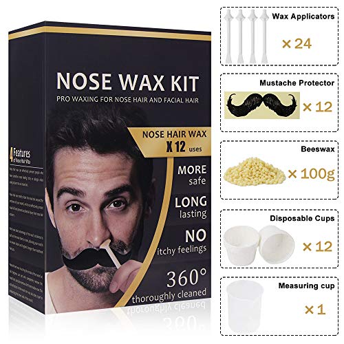 Kit De Cera Para La Nariz Para Hombres,Cera Para El Pelo De La Nariz,Juego De Regalo Para Hombres Con Cera Para La Nariz,Kit De Cera Para La Nariz Para Hombres (100g/ 12 Veces De Uso)
