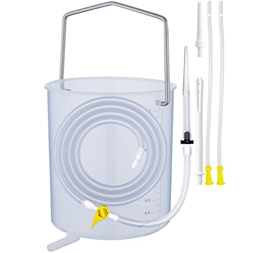 kit de enema casero - cubo transparente con 2 litros de capacidad e indicador de nivel -PLUS: eBook + 2 tubos para colon