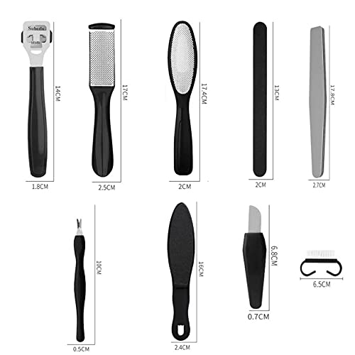 Kit de Pedicura,Herramientas de Cuidado de Pies,Lima Pies 10 Pcs, Kit de Pedicura para Removedor De Piel Dura y los callos, Cuidado De Los Pies,con Raspador,Removedor de Callos.