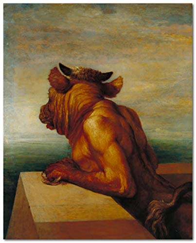 Kit de pintura al óleo por número, George Frederic Watts famosa pintura el minotauro kit de pintura acrílica para adultos principiantes