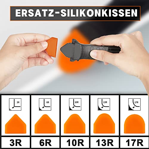 Kit De Rascador Silicona De Calafateo 4 En 1, Herramienta Silicona Aplicador, 9 Piezas Raspador De Eliminador De Herramienta Del Silicón Aplicador, Para Baño, Cocina Removedor De Sellador