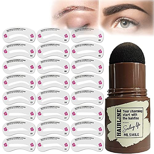 Kit de sellos de cejas, ajustables, impermeables, con diseño de cejas, con plantillas de cejas, herramientas de maquillaje para mujeres