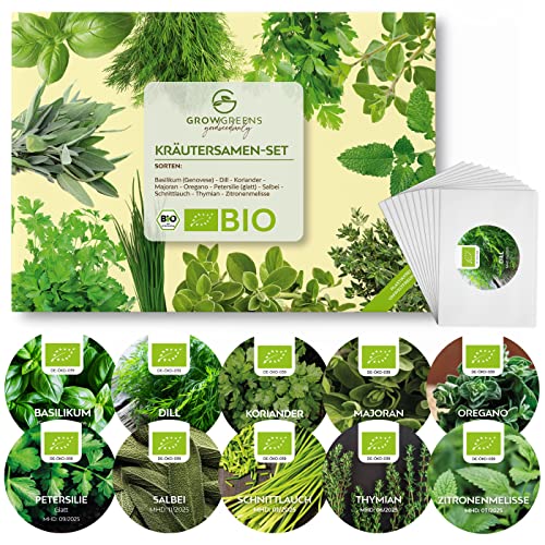 Kit de semillas plantas aromaticas ecologicas - set de semillas de hierbas aromaticas para jardín de hierbas interior o exterior