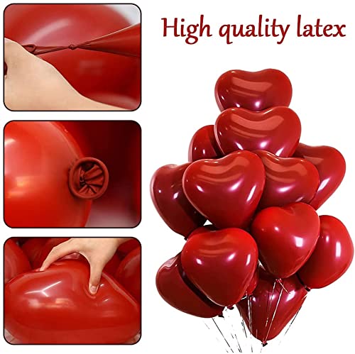 Kit Romántico Globos Corazon Con Pétalos de Rosa Artificiales Y Lámina Oso Gigante XXL, Globos helio rojos para Aniversario pareja, Día La Madre, Valentín, te quiero, Boda decoracion y Compromiso