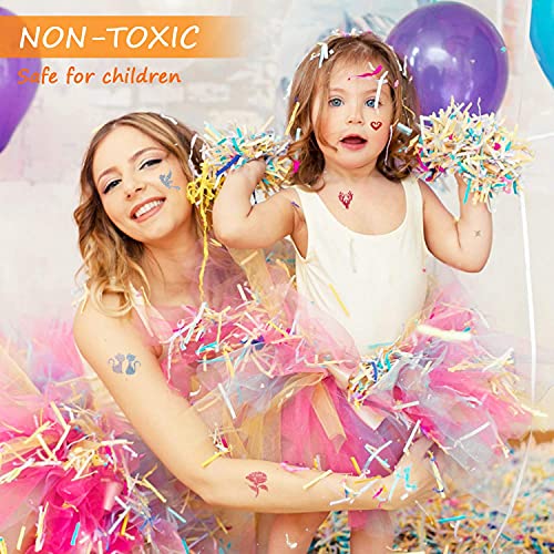 Kit Tatuajes Temporales, Kastiny 48 Colores Tatuajes Purpurina con 203 Plantillas Impermeable, Tatuaje Brillo Kit de Tatuajes para Niños Niñas Adultos Fiesta Regalos