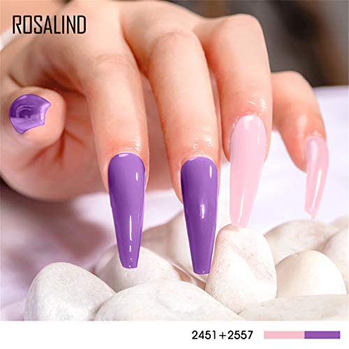 Kit uñas Semipermanentes, ROSALIND Kit uñas de Gel con Lámpara UV LED para Uñas 36W, 12 Colores Esmaltes kit manicura semipermanente con Gel UV LED, Base Top Mate Coat Para el día de San Valentín
