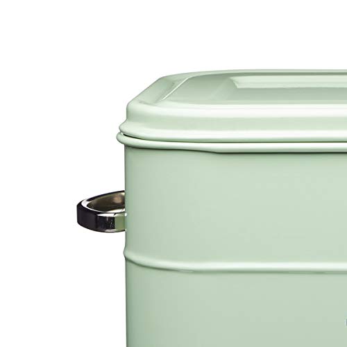 Kitchencraft Living Nostalgia tamaño grande Metal panera, 34 x 21,5 x 25 cm (13,5 "x 8.5" x 10 "), acero, Inglés Verde, 37,5 x 21,5 x 26 cm
