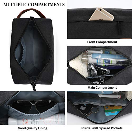 KK Bolsa de viaje resistente al agua para colgar artículos de aseo – Espacioso gimnasio, afeitado, bolsa de maquillaje para hombres y mujeres, Black (Negro) - 125