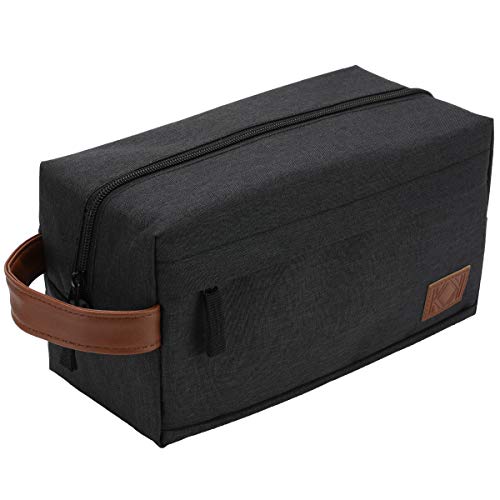 KK Bolsa de viaje resistente al agua para colgar artículos de aseo – Espacioso gimnasio, afeitado, bolsa de maquillaje para hombres y mujeres, Black (Negro) - 125