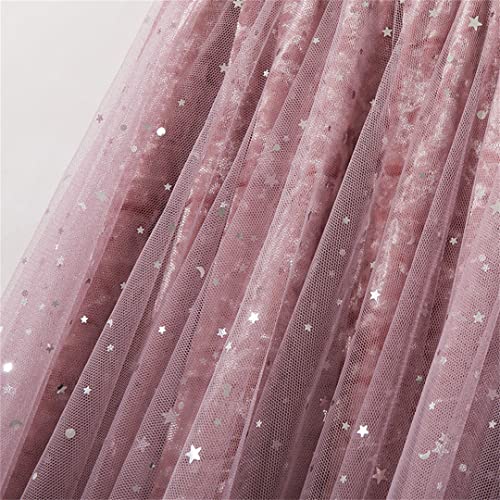 KMMBBTY Faldas de Tul con Lentejuelas de Estrella para Mujer, Faldas Plisadas de Longitud Media Irregulares de Cintura Alta Pink Velvet One Size