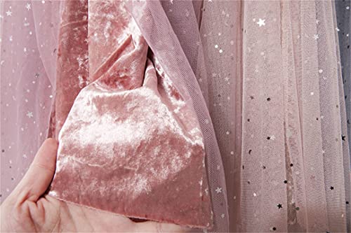 KMMBBTY Faldas de Tul con Lentejuelas de Estrella para Mujer, Faldas Plisadas de Longitud Media Irregulares de Cintura Alta Pink Velvet One Size