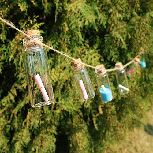 knowing 10pcs 30 mm x 60 mm Vacías Muestras Botella de Cristal, 25ml Mini Tarros de Cristal Botellas Frascos con Tapones de Corcho, para Bodas, Joyería, Regalos para Invitados (Transparente)