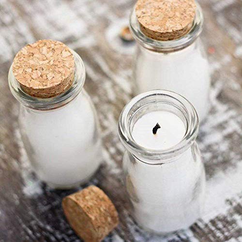 knowing 10pcs 30 mm x 60 mm Vacías Muestras Botella de Cristal, 25ml Mini Tarros de Cristal Botellas Frascos con Tapones de Corcho, para Bodas, Joyería, Regalos para Invitados (Transparente)
