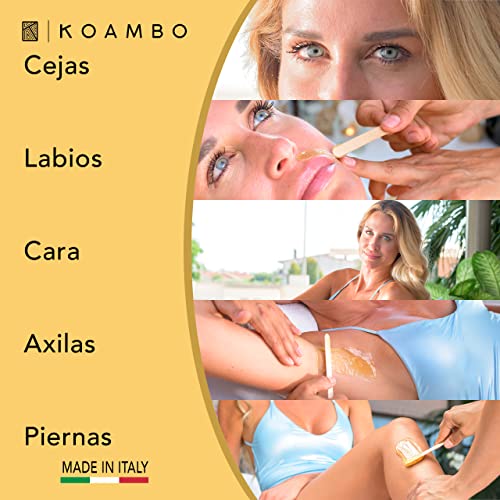 KOAMBO Cera Brasileña - Perlas de Cera Depilatoria Caliente para Hombre y Mujer - Segura para Zonas y Pieles Sensibles - Baja Temperatura de Fusión, Resina Natural - Hecha en Italia - Amarillo, 1KG