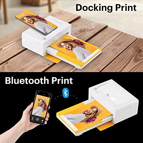Kodak PD460 Dock Plus, Impresora Fotos movil 10X15Cm, con 90 Hojas para Fotos, Impresora Bluetooth, Cable USB-C Y Lightning, Impresora para Móvil Portátil Smartphone, iOS Y Android