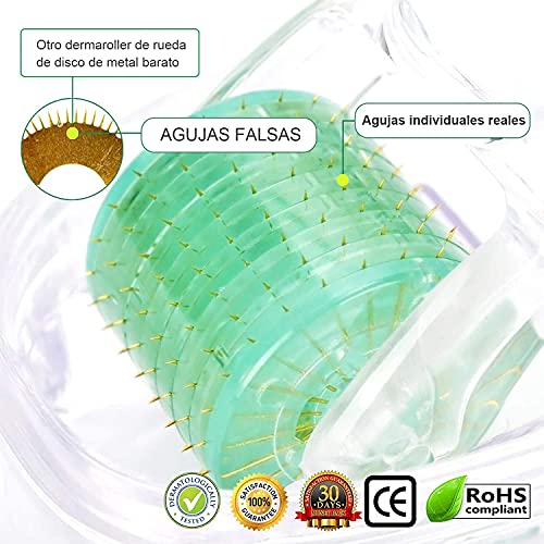 KoiBeauty Dermaroller 1.5mm 200 Pines Derma Microneedle Roller Crecimiento del cabello Arrugas Cicatrices de acné Piel con Cara Bodyrollers