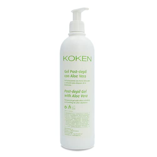 KOKEN - Gel hidratante con Aloe Vera | 500ml | Especial Post-Depilación | Efecto calmante. Loción post-depil.