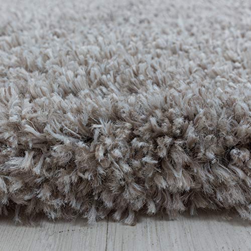 Kopenhagen - Alfombra de pelo largo (80 x 150 cm), color beige