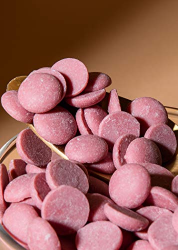 KoRo - Pepitas de chocolate Ruby 1 kg - Mínimo 47,3% de cacao - naturalmente rosa, sin colorantes ni aromas de frutas - Perfecto para repostería y refinamiento