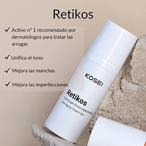 Kosei - Retikos Gel/Crema - Tratamiento Antiedad con Retinol - 50 ml - Tratamiento Antiedad - Con Aceite de Rosa Mosqueta - Mejora la Irritabilidad de las Pieles Sensibles - Poder Cicatrizante