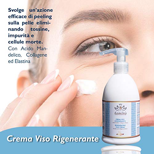 Kosmitaly - Crema regenerante profesional, para rostro y cuerpo, con ácido mandélico, 500 ml