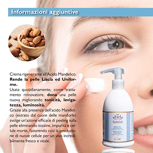 Kosmitaly - Crema regenerante profesional, para rostro y cuerpo, con ácido mandélico, 500 ml