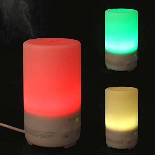 Ksera Mini Humidificador de Niebla fría de 50ml,Difusor de Aceites Esenciales de Aromaterapia con Apagado Automático sin Agua Que Cambia de 7 Colores para el SPA de la Oficina del Dormitorio