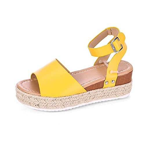 Ksnrang Sandalias Zapatos para Mujer Ebay Aliexpress Nuevo Verano Sandalias de Belleza Europeas 麻 Cuerda de Cuerda con la Boca Inferior de la Boca-Leopardo_41