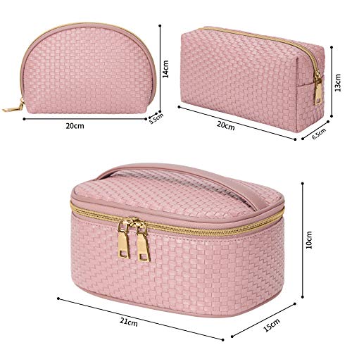 KTMOUW Neceser Maquillaje Impermeable Bolsas de Aseo Neceser Viaje Bolsa de Maquillaje Bolsa de Cosméticos Grande Organizador para Mujeres y Niñas 3 Piezas