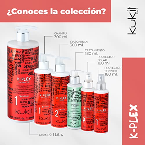 Kukit Hair - K-Plex T | Protector Térmico Anti-Rotura con Plex | Protector de Calor para Plancha y Secador de Reparación Profunda | Antirotura Capilar | 180 ml