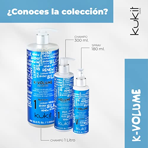 Kukit Hair - K-Volume V1| Tratamiento en Spray Densificador para Cabellos Finos y Frágiles Sin Aclarado | Tratamiento de Volumen de Uso Diario | 180 ml