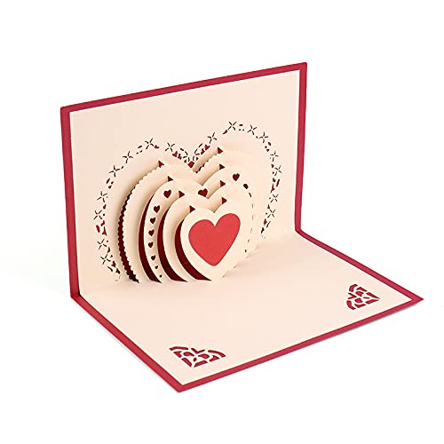 KUNSTIFY Tarjeta de felicitación 3D desplegable de regalo para novia, aniversario, hombre, mujer, padre, madre, pareja, boda, regalo de amor, declaración de amor, regalos de boda, corazón blanco
