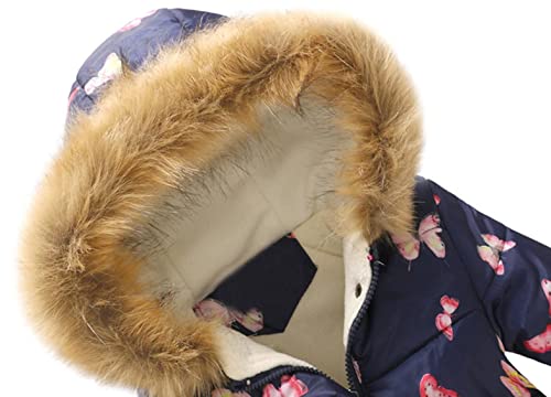 Kushuang Chaqueta de plumón para bebé, Chaqueta de Invierno para niña, Chaqueta de Punto con Capucha, Ropa Infantil, Abrigo Grueso de Forro Polar, Capucha cálida, 2-11 años