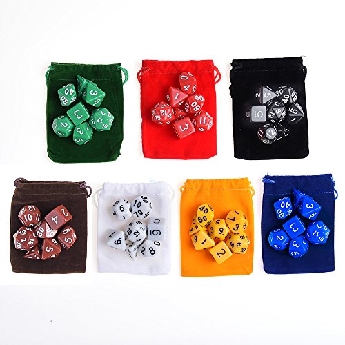 KUUQA 7 x 7 (49 Piezas) Dados poliédricos 7 Color Dados del Juego
