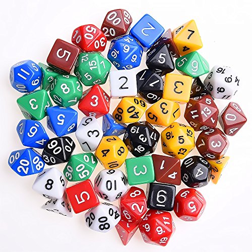 KUUQA 7 x 7 (49 Piezas) Dados poliédricos 7 Color Dados del Juego