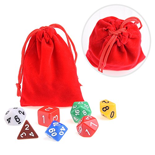 KUUQA 7 x 7 (49 Piezas) Dados poliédricos 7 Color Dados del Juego