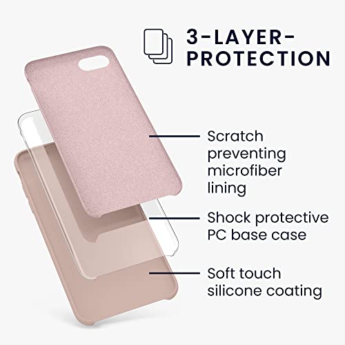 kwmobile Carcasa Compatible con Apple iPhone 7/8 / SE (2020) - Funda de Silicona para móvil - Cover Trasero en Rosa Oro Mate