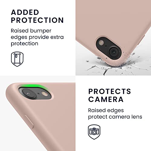 kwmobile Carcasa Compatible con Apple iPhone 7/8 / SE (2020) - Funda de Silicona para móvil - Cover Trasero en Rosa Oro Mate