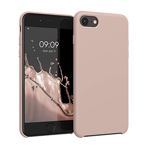 kwmobile Carcasa Compatible con Apple iPhone 7/8 / SE (2020) - Funda de Silicona para móvil - Cover Trasero en Rosa Oro Mate