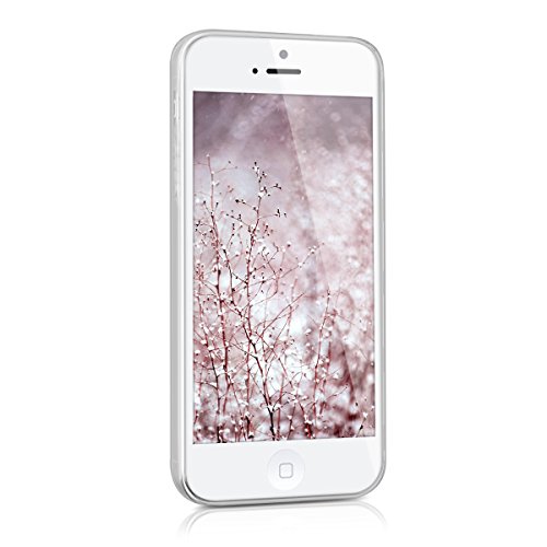 kwmobile Carcasa Compatible con Apple iPhone SE (1.Gen 2016) / 5 / 5S - Funda Silicona TPU Sol hindú Rosa Fucsia/Blanco/Transparente