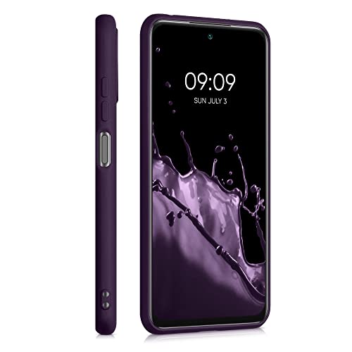 kwmobile Carcasa Compatible con Xiaomi Poco M3 Pro 5G - Funda de Silicona para móvil - Cover Trasero en Frambuesa metálico