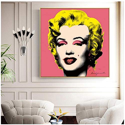 Kwydle Andy Warhol Marilyn Monroe - Lienzo para pared (50 x 50 cm), diseño de mujer