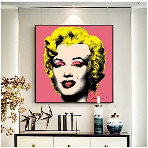 Kwydle Andy Warhol Marilyn Monroe - Lienzo para pared (50 x 50 cm), diseño de mujer