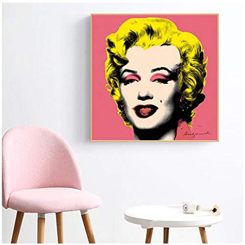 Kwydle Andy Warhol Marilyn Monroe - Lienzo para pared (50 x 50 cm), diseño de mujer